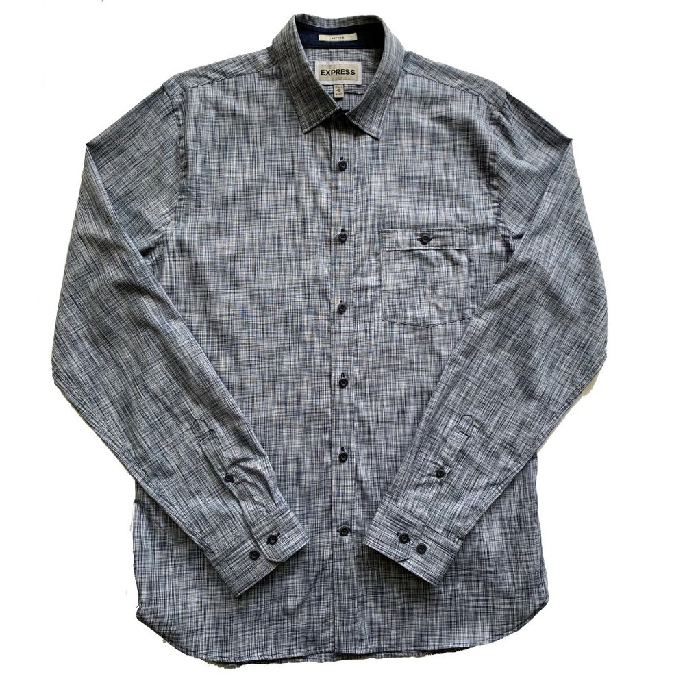 Express Fitted Button Down Collared Shirt - image 2